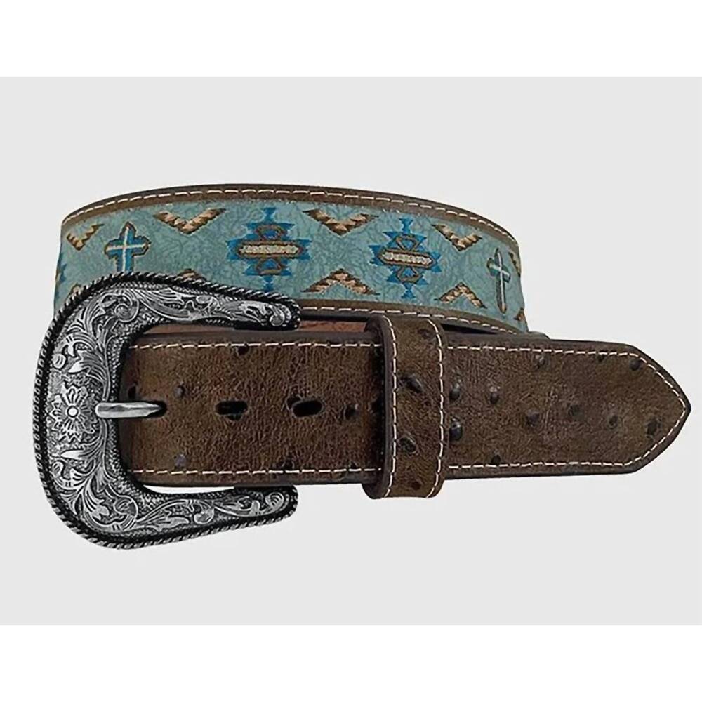 NEW ROPER men's aztec framed cross belt in cocoa/multi